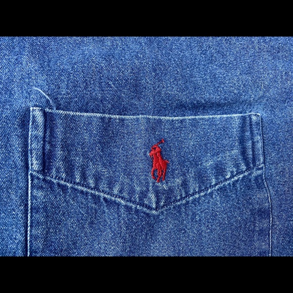 SOLD! Vintage Ralph Lauren jean button down - Picture 3 of 4